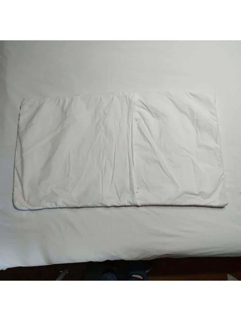 West Elm White Silver Tufted King Pillow Sham Cover